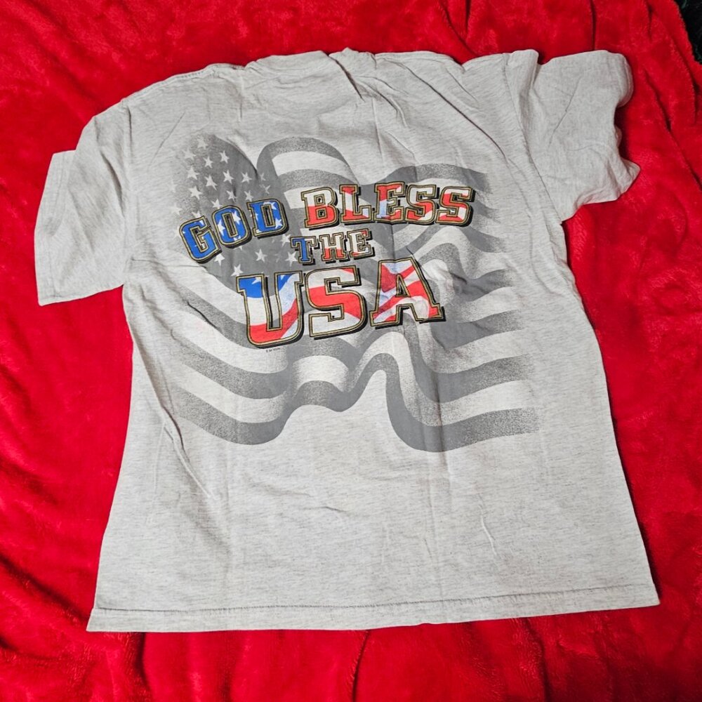 Vintage 90s Lee Greenwood God Bless The USA T-Shirt Size L Preowned Condition - Picture 2 of 5